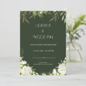 Moderne, gelbe und grüne Hochzeitsfeier Einladung (Stehend Vorderseite)