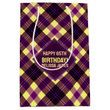 Moderne gelbe violette braune Tartan Karo individu