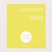 Moderne gelbe Visitenkarten mit Logo (Außenseite Aufgefaltet)