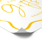 Moderne Gelbe Wavy-Abschluss-Karten und -Geschenke Poster (Ecke)