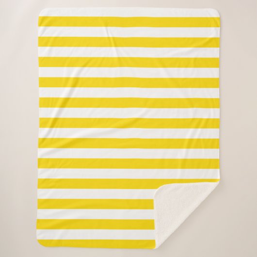 Moderne gelbe, weiße gestreifte, benutzerdefiniert sherpadecke (Vorderseite)