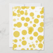 Moderne Gelbe Weiße Polka Dot Bubbles feiern Einladung (Rückseite)