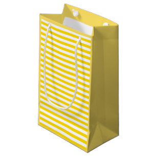 Moderne, gelbe, weiße Streifen Vorlage elegant Kleine Geschenktüte