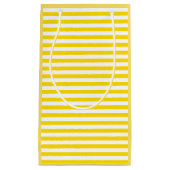 Moderne, gelbe, weiße Streifen Vorlage elegant Kleine Geschenktüte (Vorderseite)