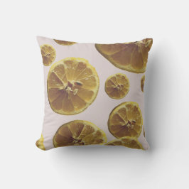 Moderne gelbe Zitronen, frische Fruchtringe Kissen