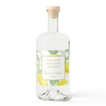 Moderne Gelbe Zitronen Grüne Blätter Hochzeit