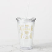 Moderne gelbe Zitronen Muster & drücken Sie den Ta Acryltrinkbecher (Rückseite)