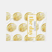 Moderne gelbe Zitronen Muster & drücken Sie den Ta Fleecedecke (Vorderseite (Horizontal))