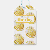 Moderne gelbe Zitronen Muster & drücken Sie den Ta Geschenkanhänger (Vorderseite)