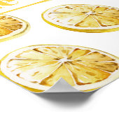 Moderne gelbe Zitronen Muster & drücken Sie den Ta Poster (Ecke)