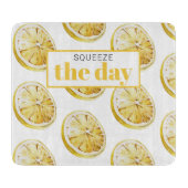 Moderne gelbe Zitronen Muster & drücken Sie den Ta Schneidebrett (Vorderseite)