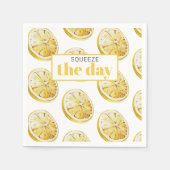 Moderne gelbe Zitronen Muster & drücken Sie den Ta Serviette (Vorderseite)