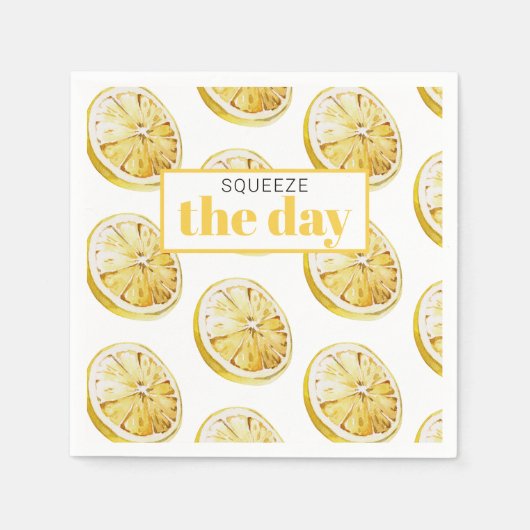 Moderne gelbe Zitronen Muster & drücken Sie den Ta Serviette (Vorderseite)
