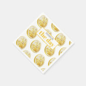 Moderne gelbe Zitronen Muster & drücken Sie den Ta Serviette (Ecke)