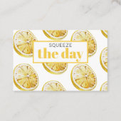 Moderne gelbe Zitronen Muster & drücken Sie den Ta Visitenkarte (Vorderseite)