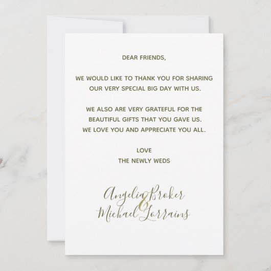 Moderne Gelbe Zitronen und grünes Foto für Hochzei Dankeskarte (Rückseite)