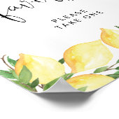 Moderne gelbe Zitrusdusche aus Zitronenfrüchten be Poster (Ecke)