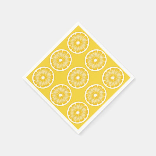 Moderne Gelbe Zitrusfrüchte Lemon Slice Serviette (Ecke)