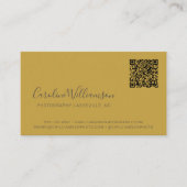 Moderne gelbgraue Schriftfoto-QR-Code benutzerdefi Visitenkarte (Vorderseite)