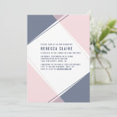 Moderne Gem Blush und Marine Bat Mitzvah Einladung (Stehend Vorderseite)