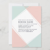Moderne Gem Coral und Mint Bat Mitzvah Einladung (Vorderseite)