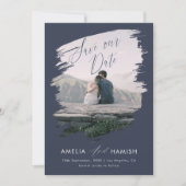 Moderne gemalte Foto-Save-the-Date-Hochzeit Save The Date (Vorderseite)