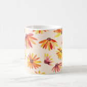 Moderne gemalte orange Blumen Muster Kaffeetasse (Mittel)