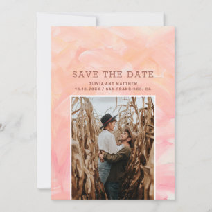 Moderne gemalte rosa Blush-Pinselstriche Hochzeit Save The Date
