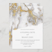 Moderne gemarmorte Grau-und Einladung (Vorne/Hinten)