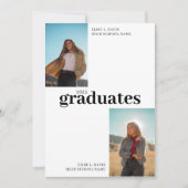 Moderne Gemeinsame Graduierungspartei, feiert zwei Einladung (Vorderseite)