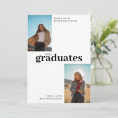 Moderne Gemeinsame Graduierungspartei, feiert zwei Einladung (Stehend Vorderseite)