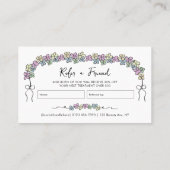 Moderne gemeinsame Nutzung der Liebe Girly Floral Empfehlungskarte (Rückseite)