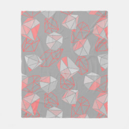 Moderne Gemi Muster Gray & Coral Fleecedecke