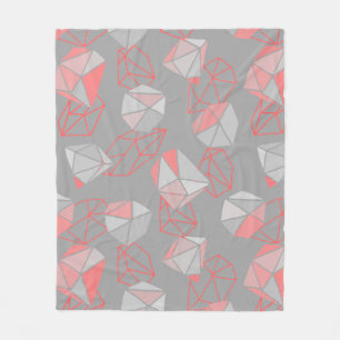 Moderne Gemi Muster Gray & Coral Fleecedecke