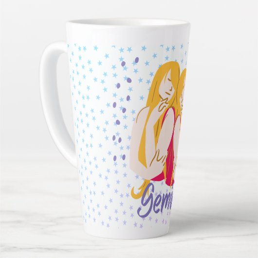 Moderne Gemini Twins Zodiac Milchtasse (Linke Ecke)