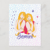 Moderne Gemini Twins Zodiac Postkarte (Vorderseite)