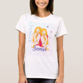 Moderne Gemini Twins Zodiac T - Shirt (Vorderseite)