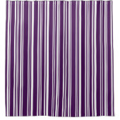 Moderne gemischte lila und weiße Streifen Duschvorhang (Vorderseite)