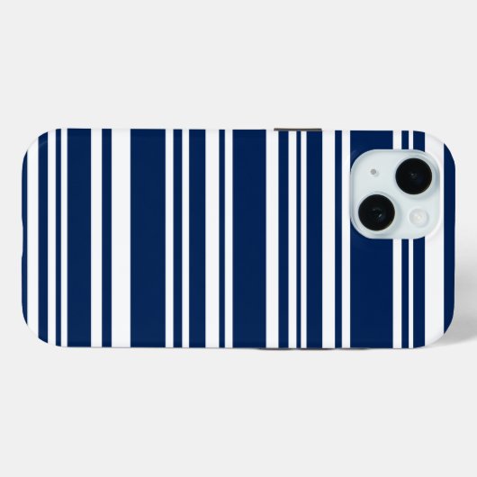 Moderne, gemischte Marine und weiße Streifen Case-Mate iPhone Hülle (Rückseite (Horizontal))