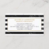 Moderne, gemischte Marmorstreifen Räume Designer Visitenkarte (Rückseite)