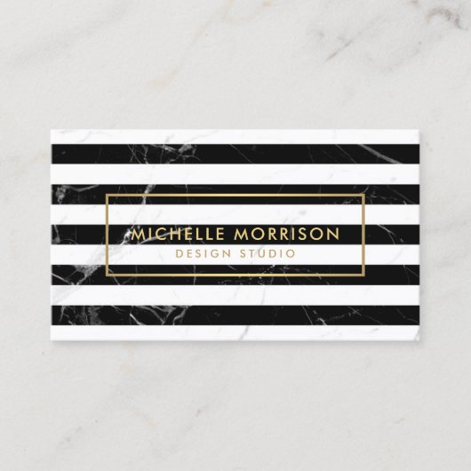 Moderne, gemischte Marmorstreifen Räume Designer Visitenkarte (Vorderseite)
