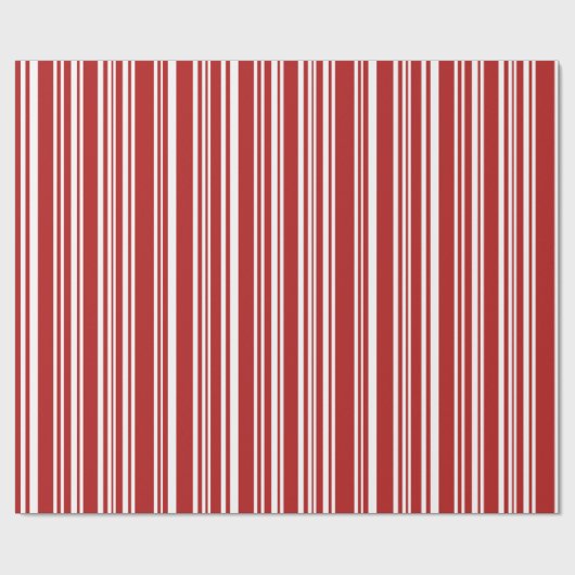 Moderne gemischte rote und weiße Streifen Geschenkpapier (Flach)