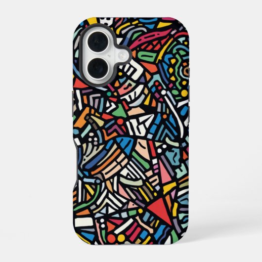 Moderne gemusterte Abstraktion iPhone 16 Hülle (Rückseite)