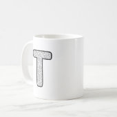 Moderne gemusterte Letter P Monogramm Keramik Tass Kaffeetasse (Vorderseite Links)