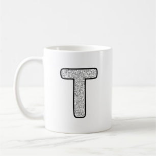 Moderne gemusterte Letter P Monogramm Keramik Tass Kaffeetasse