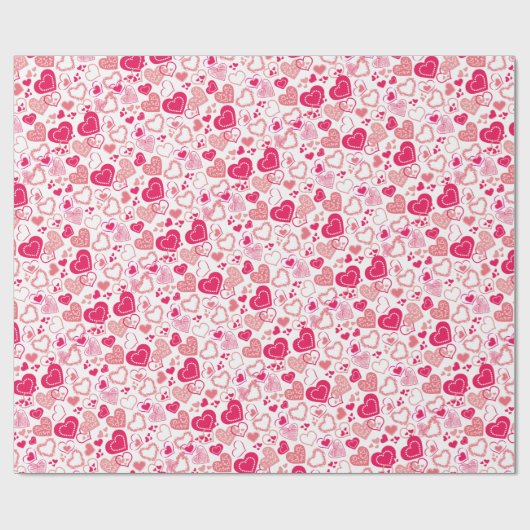 Moderne Gemusterte Liebe Herz Valentinstag Geschenkpapier (Flach)