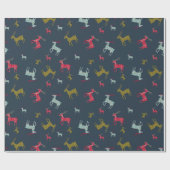 Moderne Gemusterte Rentierfest Weihnachten und Fei Geschenkpapier (Flach)