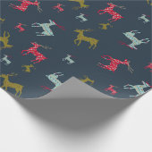 Moderne Gemusterte Rentierfest Weihnachten und Fei Geschenkpapier (Ecke)