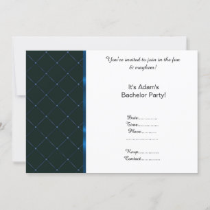 MODERNE GEMUSTERTE SCHWARZE BLAUE JUNGGESELLEN-ABS EINLADUNG