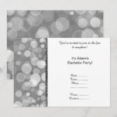 MODERNE GEMUSTERTE SILVER GRAY WHITE BACHELOR PART EINLADUNG (Vorne/Hinten)